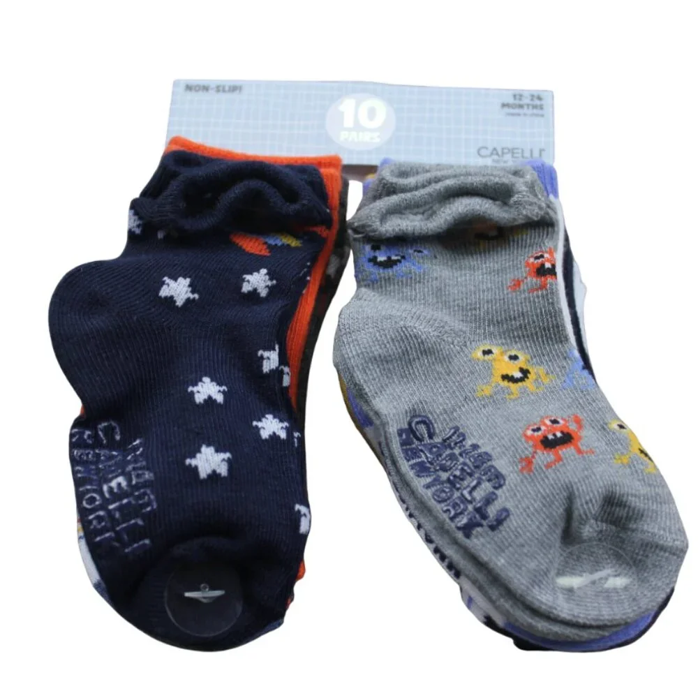 Capelli New York Socks 10-Pack Infant Boys Size 12-24 months Aliens Space NWT